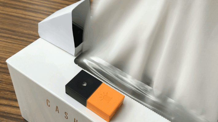 3.	実際に数枚ティッシュを取ってみて、人感タグがちゃんと反応するか実験 3.	実際に数枚ティッシュを取ってみて、人感タグがちゃんと反応するか実験