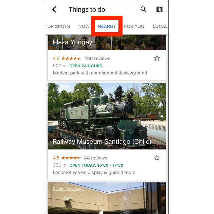 画面上部にある「NEARBY」というものを使います!