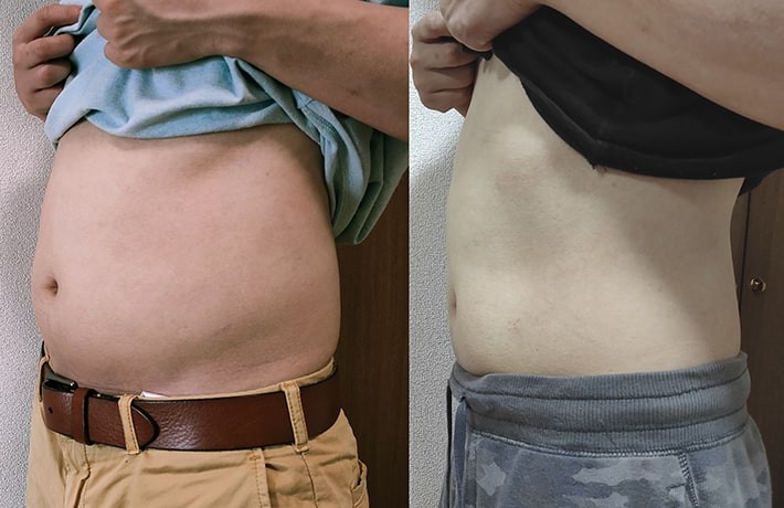 左がダイエット開始時、右が現在