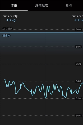 Body+で測定したデータ(グラフ)