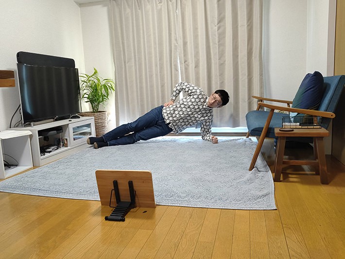 オンラインジムを受けている様子