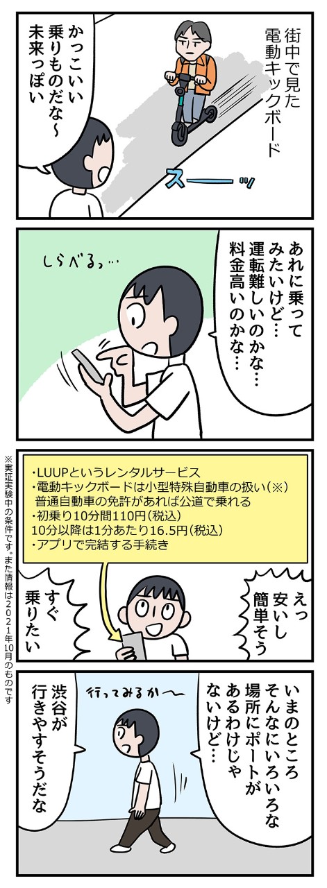 「あれ乗りたい!」と、調べたらレンタル可能!即試すことに