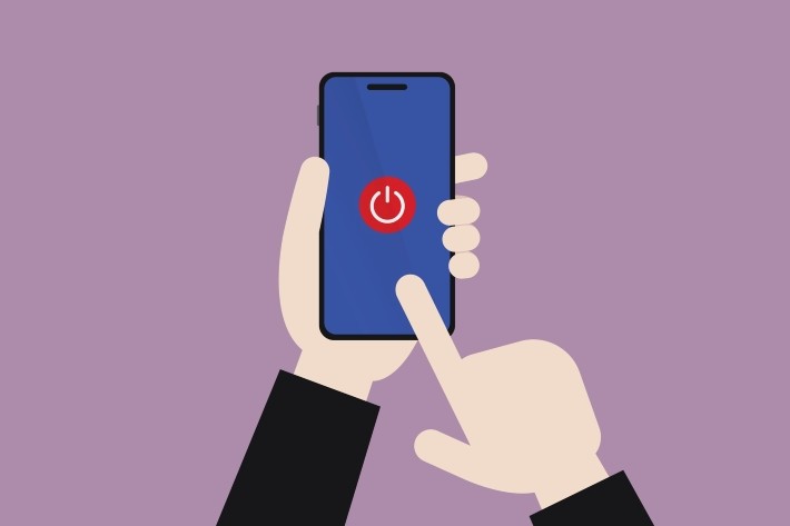 スマートフォンの電源を落とす時間を決める