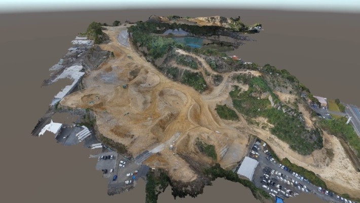 50ヘクタールの現場を1日で測量した事例画像。