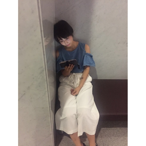 休憩時間の新井さんのスナップ