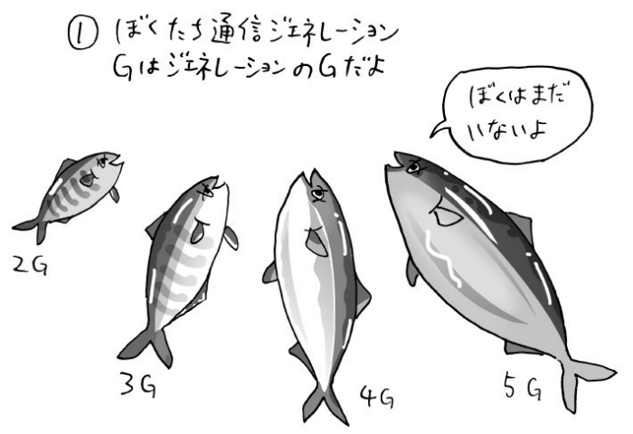 ①ぼくたち通信ジェネレーション。GはジェネレーションのGだよ