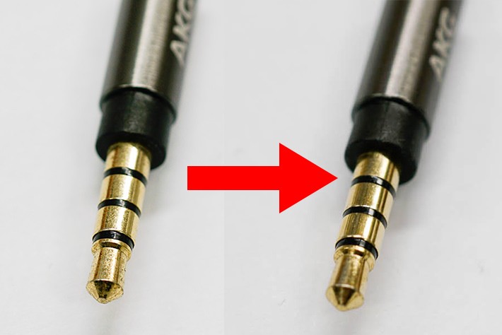 ステップ4:イヤホンプラグにも接点復活剤を塗る