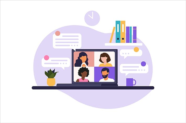 複数人でのオンライン会議のイメージ