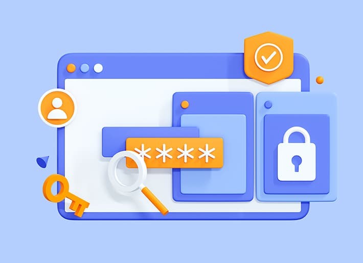 パソコン上でパスワード管理するイメージ画像
