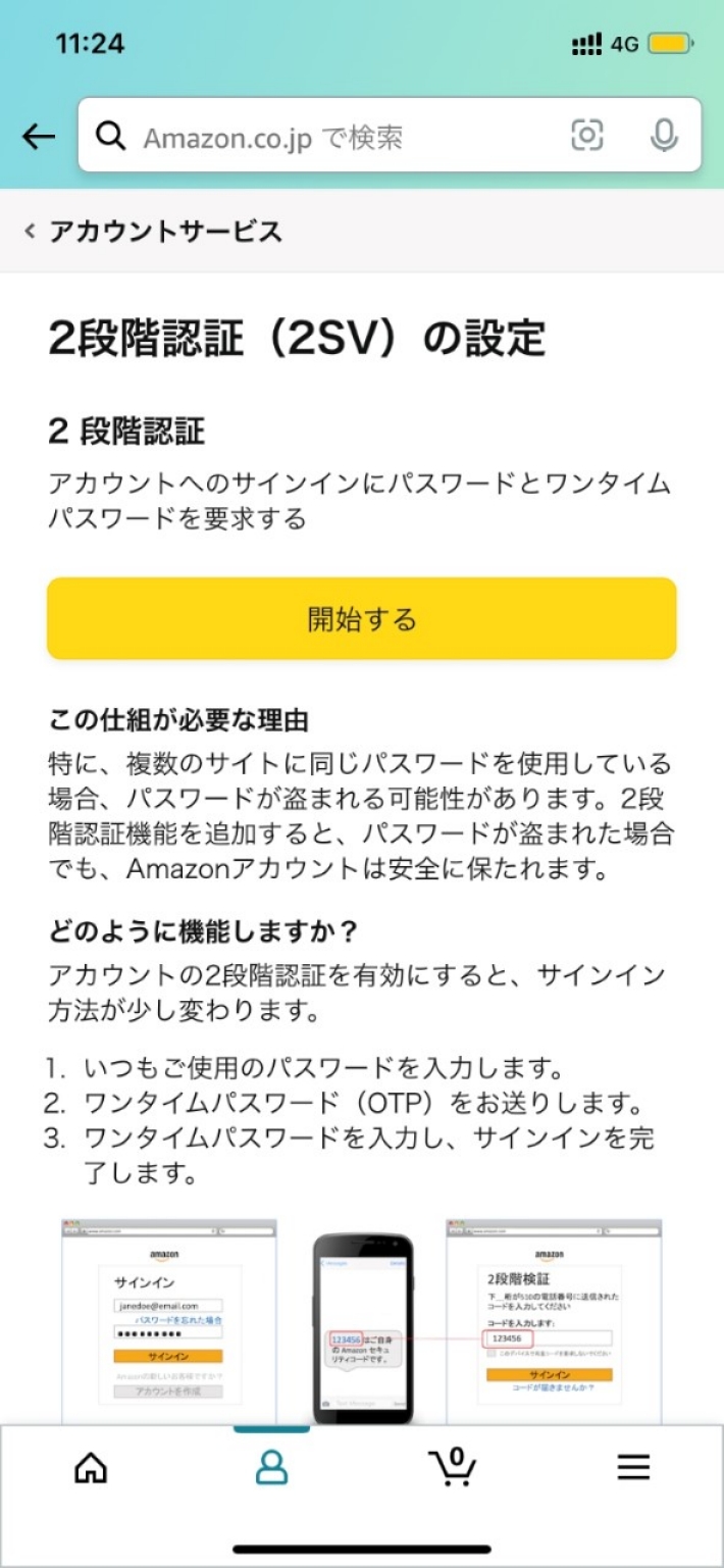 パスワードとワンタイムパスワードを要求