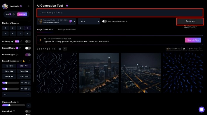 「Generate」をクリック