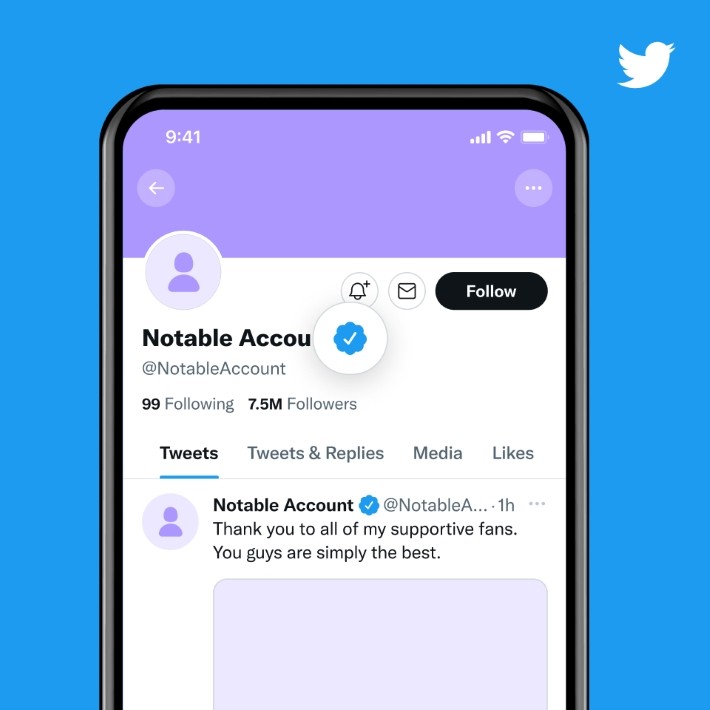 青色マークはTwitter Blue(X Premium)に加入したユーザーに付与される